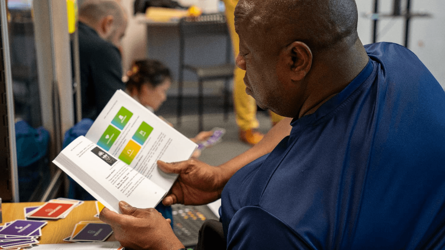 Lloyd reading a book